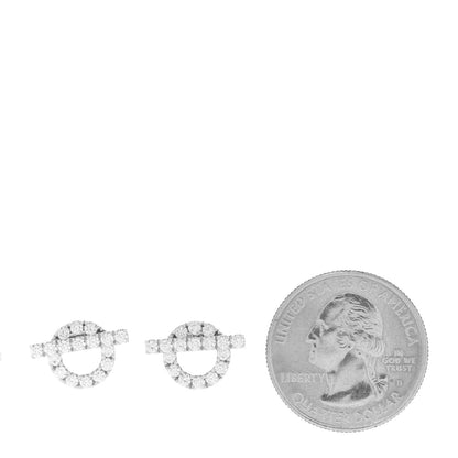 Hermes 18K White Gold Diamond Finesse Earrings 2 of 5