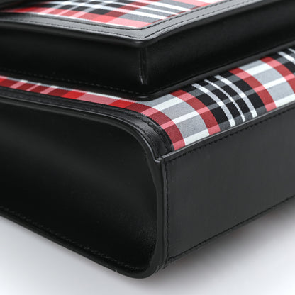 Burberry Calfskin Nylon Tartan Mini Pocket Bag Bright Red 6 of 7