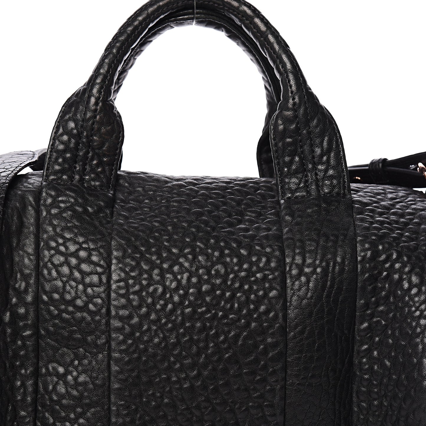 Pebbled Lambskin Rocco Black Rose Gold Hardware