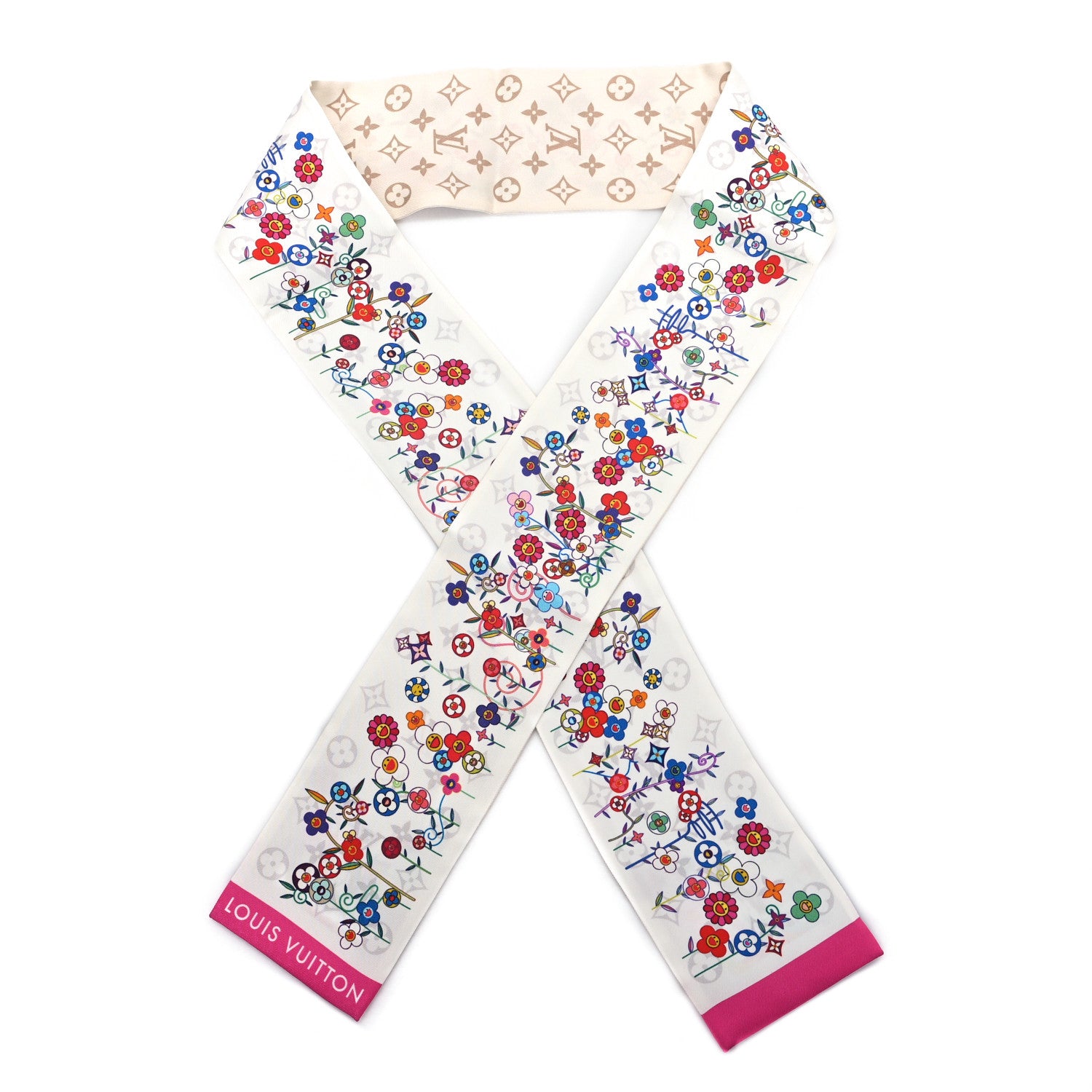 Louis Vuitton LV X TM Silk Superflat Monogram Bandeau White 1 of 3