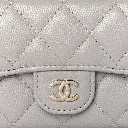 Chanel Caviar Quilted Flap Card Holder Wallet Grey 9 of 12