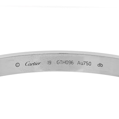 Cartier 18K White Gold LOVE Bracelet 19 5 of 10