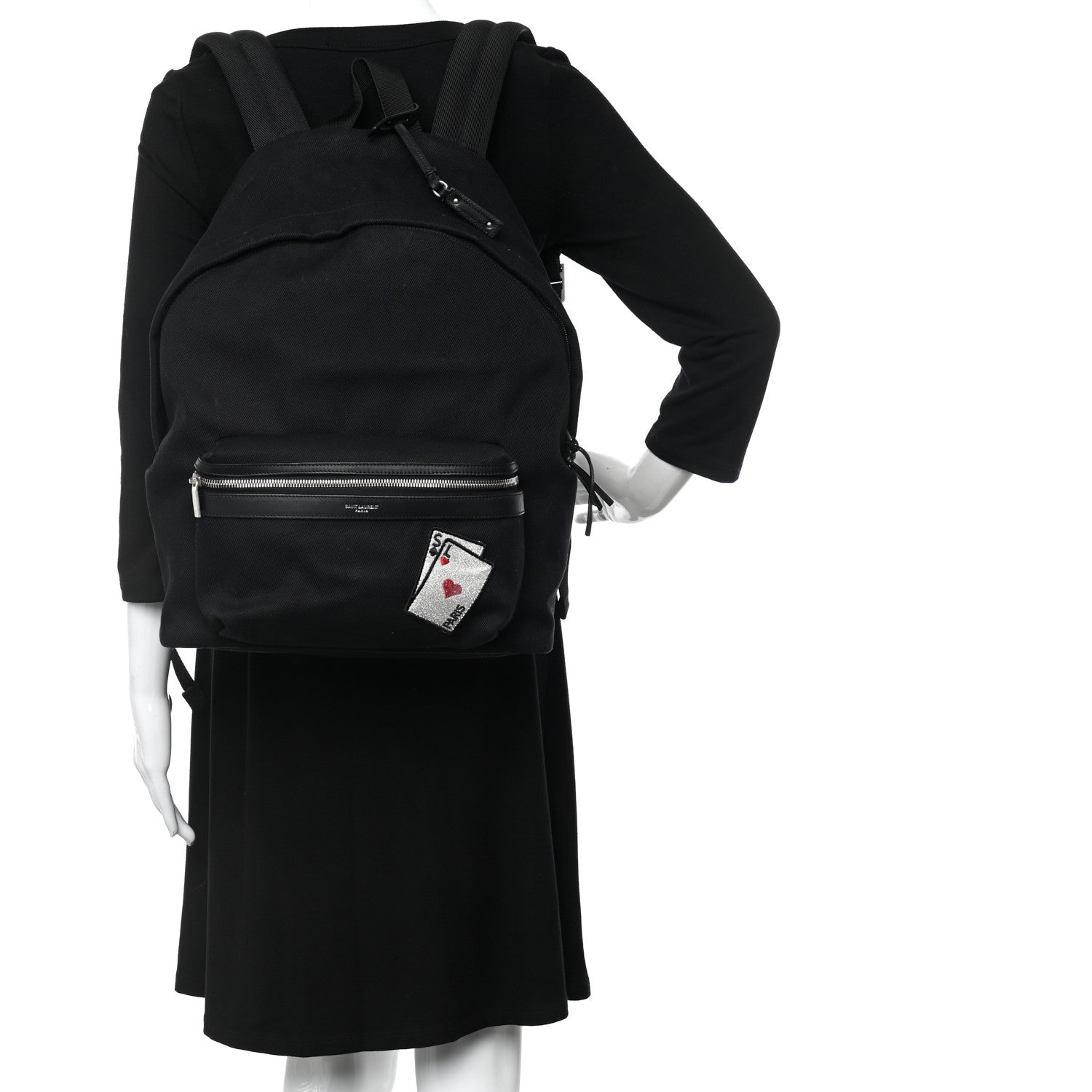 Saint Laurent Canvas SL Playing Cards City Backpack Black 2 of 11
