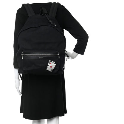 Saint Laurent Canvas SL Playing Cards City Backpack Black 2 of 11