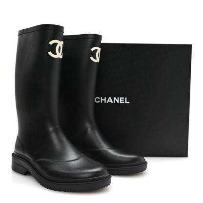 Chanel Caoutchouk CC High Boots 40 Black 9 of 9