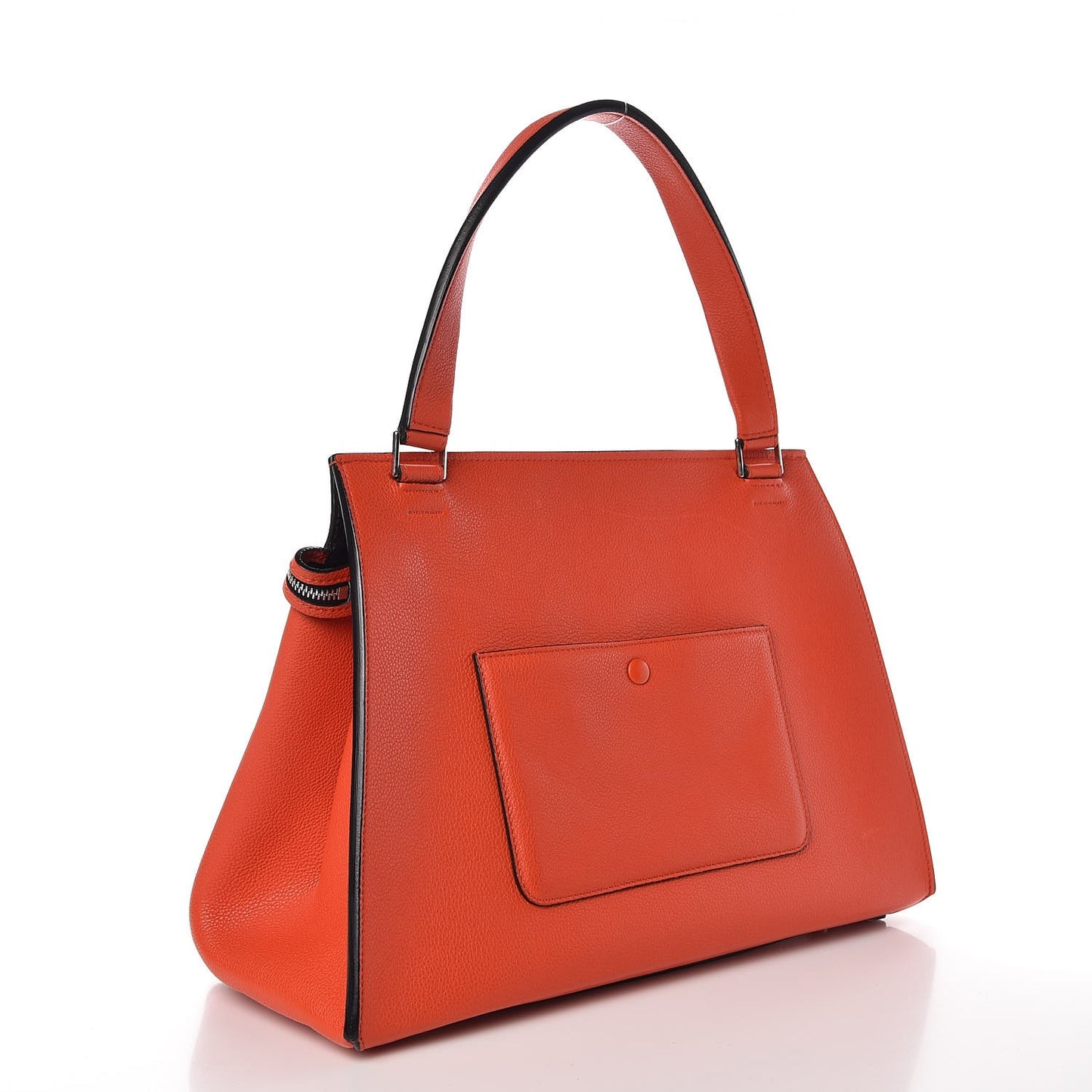 Grained Calfskin Medium Edge Shoulder Bag Vermillion