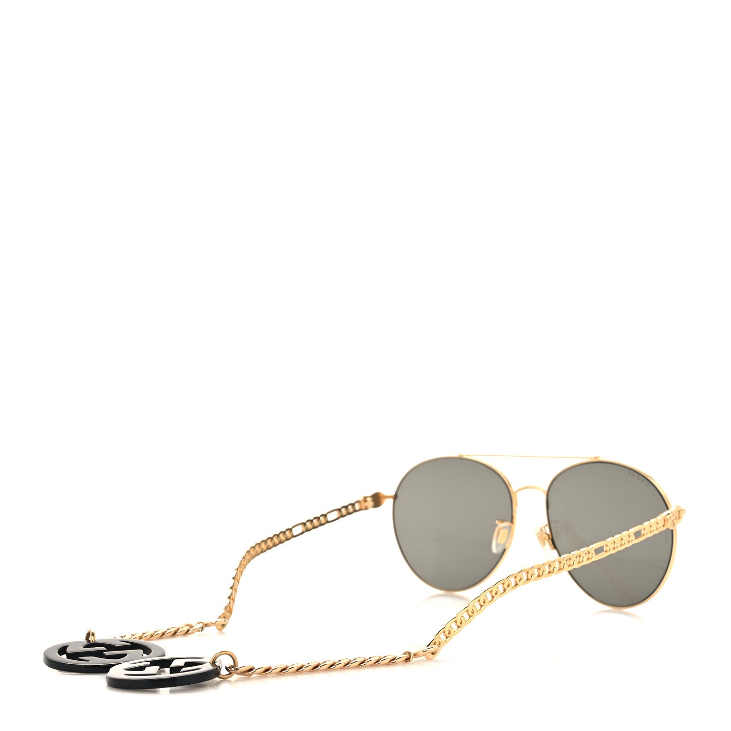 Gucci Aviator Charm Chain Sunglasses GG0725S Black 4 of 8