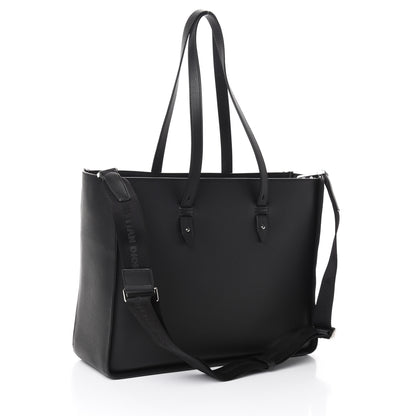 Christian Dior Grained Calfskin Saddle Tote Black 3 of 9