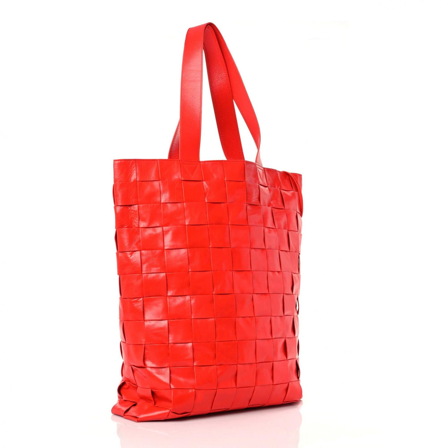 Calfskin Maxi Intrecciato Cassette Tote Tomato