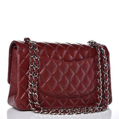 Chanel Caviar Quilted Medium Double Flap Dark Red 4 of 13