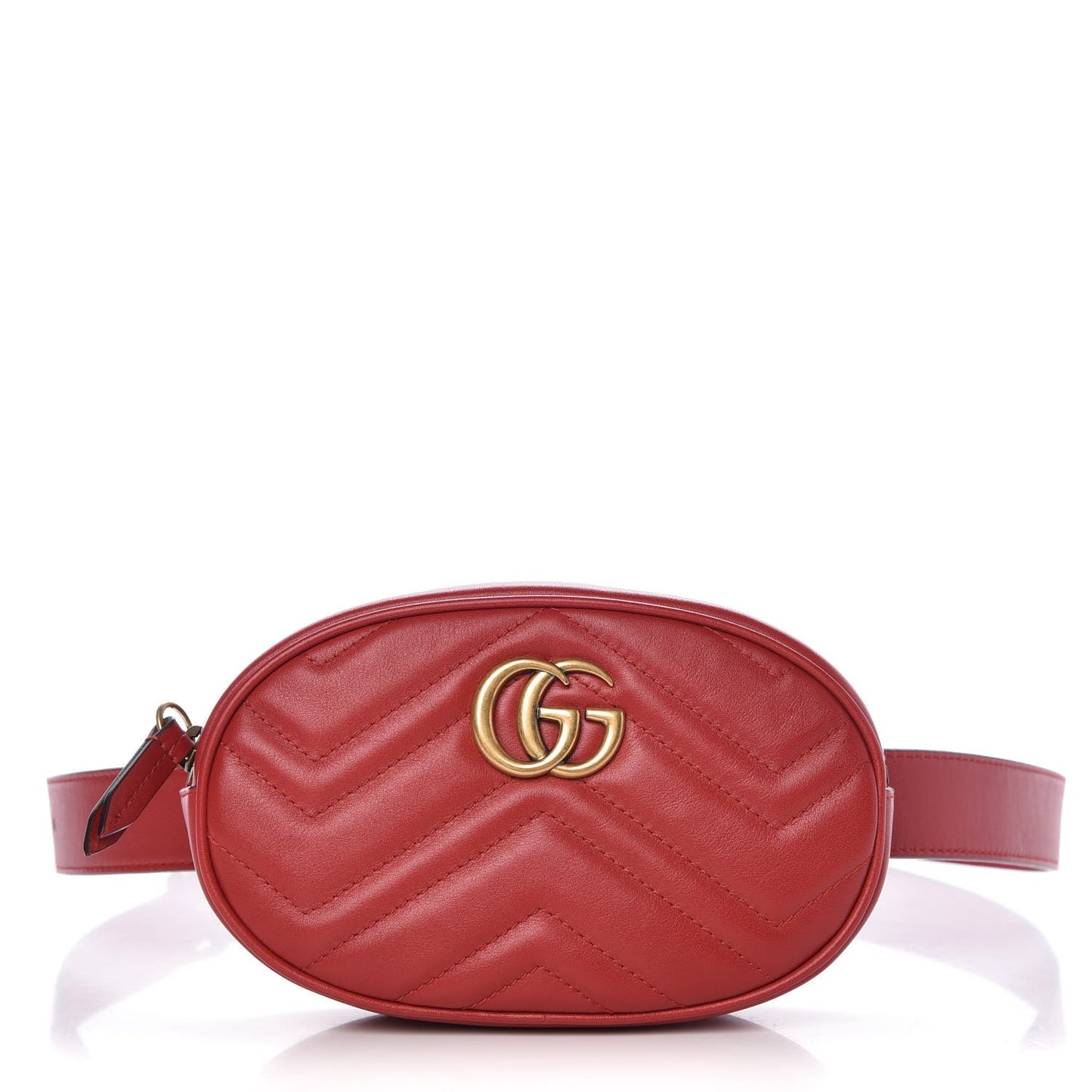 Calfskin Matelasse GG Marmont Belt Bag 95 38 Hibiscus Red