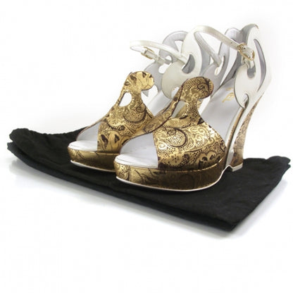 Chanel Patent Paris Moscou Brocade Wedges 39 4 of 7