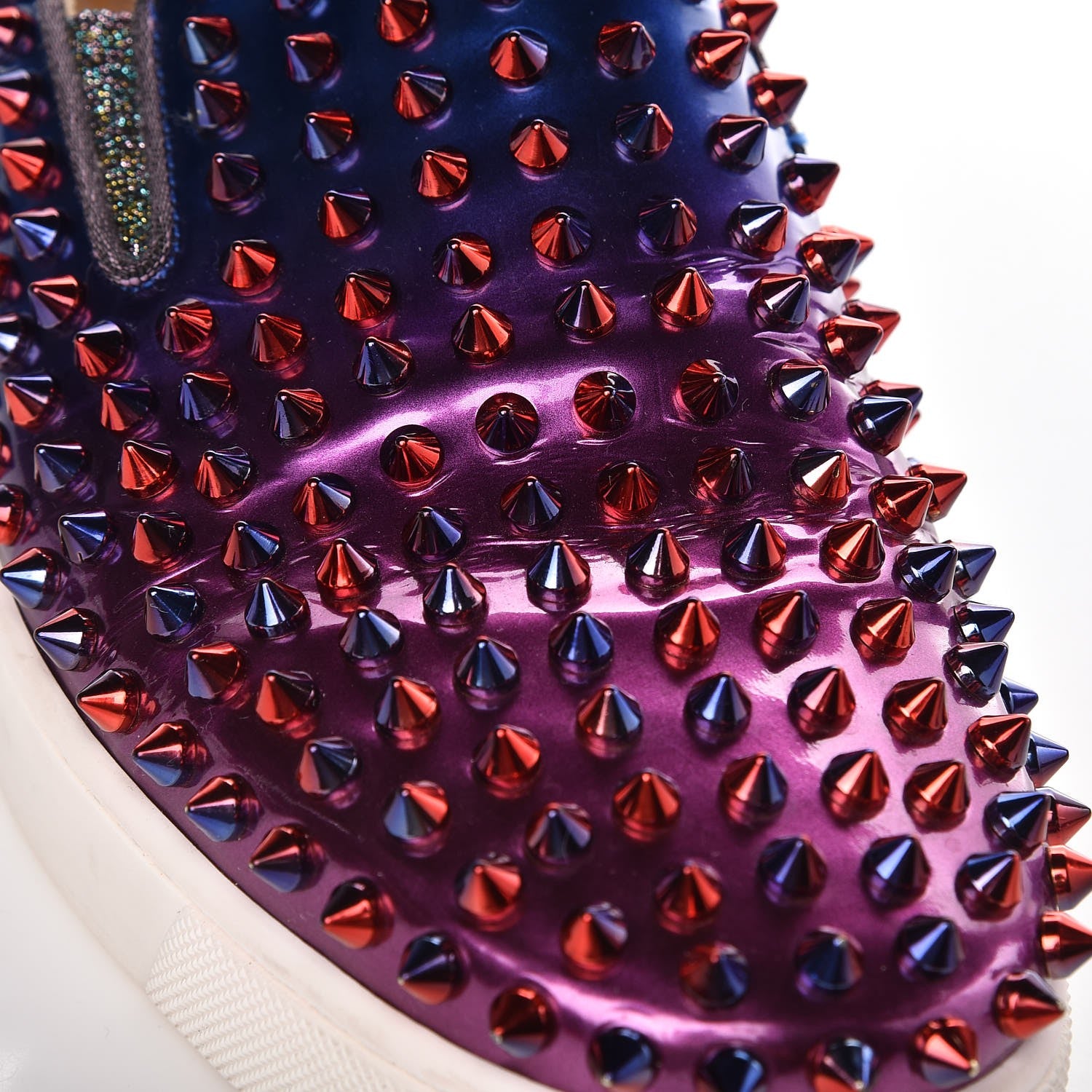 Christian Louboutin Patent Scarabe Spikes Roller Boat Flat 38 Rose Digitale 11 of 13