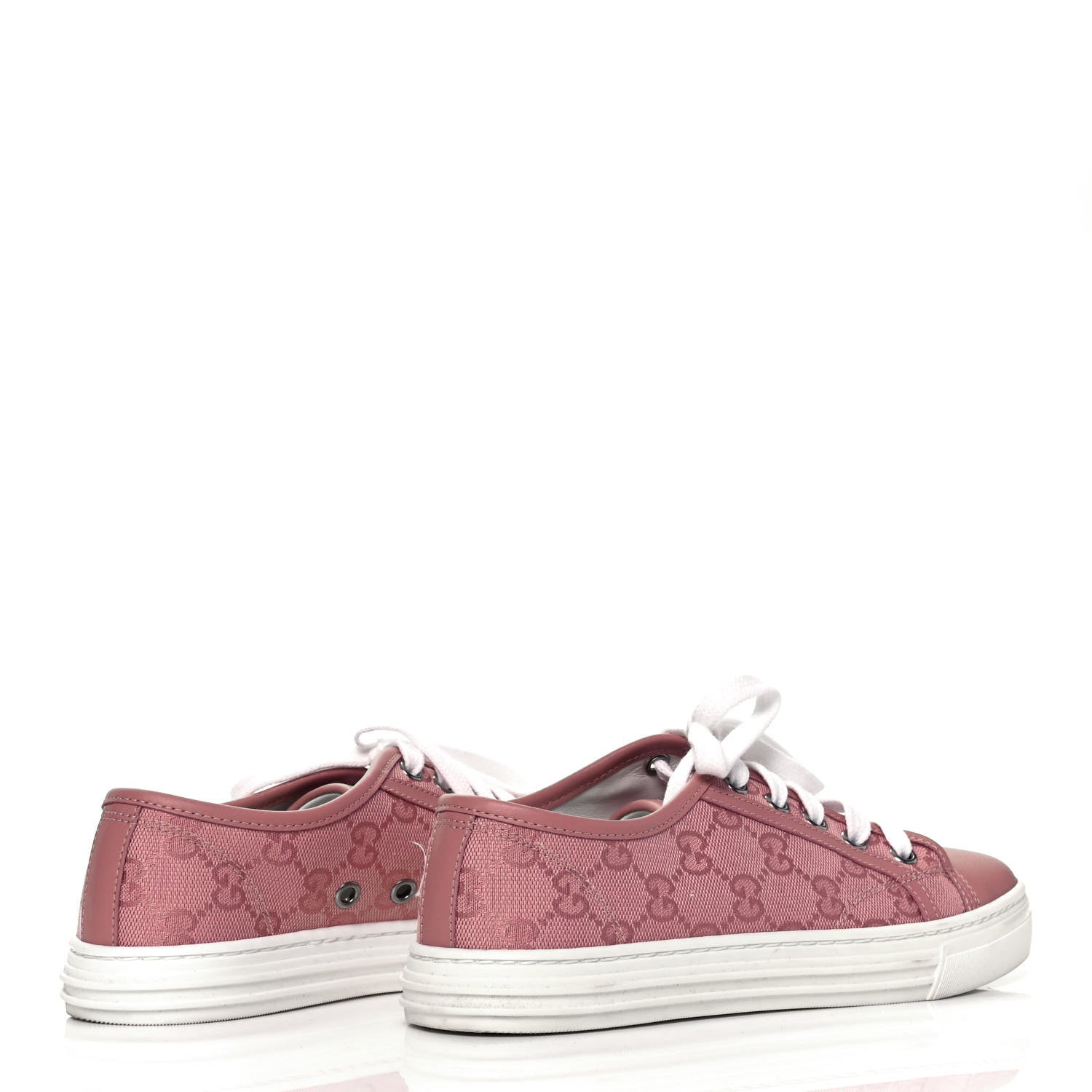 Gucci GG Monogram Calfskin Womens Low Top Sneakers 35 Pink Soft Pink 4 of 7