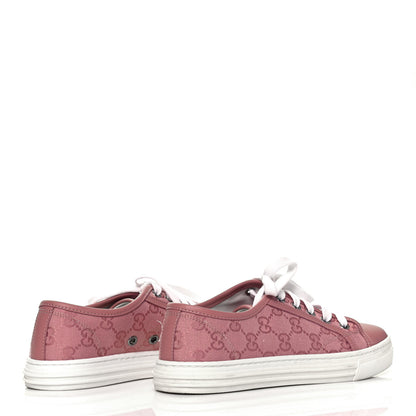 Gucci GG Monogram Calfskin Womens Low Top Sneakers 35 Pink Soft Pink 4 of 7