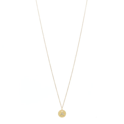 David Yurman 18K Yellow Gold Diamond Initial A Charm Necklace 1 of 4