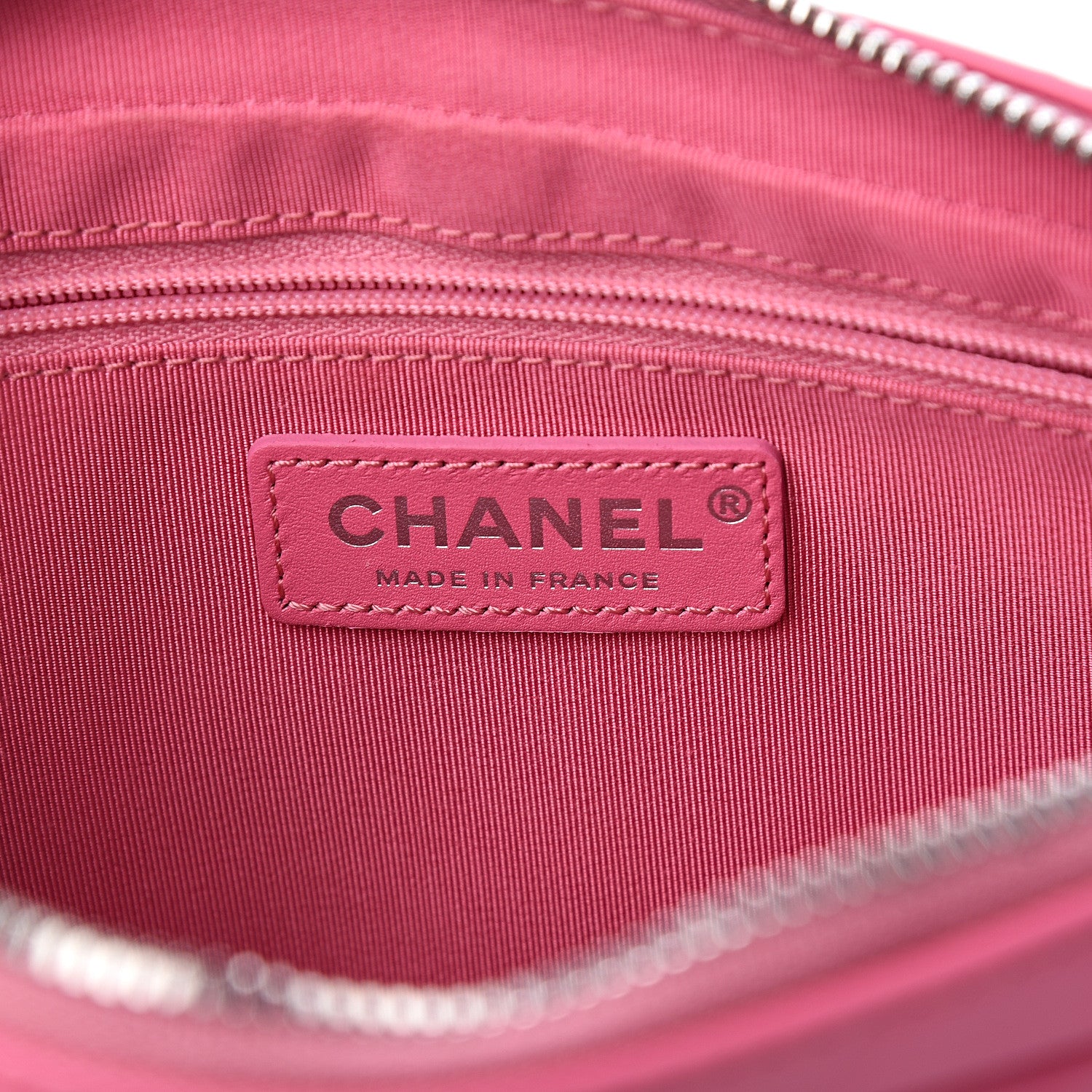 Chanel Lambskin Chevron Quilted Small Promenade Camera Case Pink 5 of 10