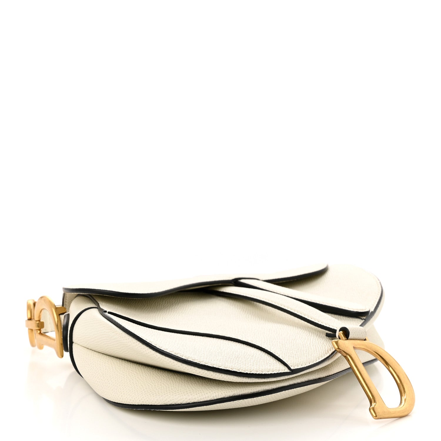 Christian Dior Grained Calfskin Saddle Bag White 4 of 10