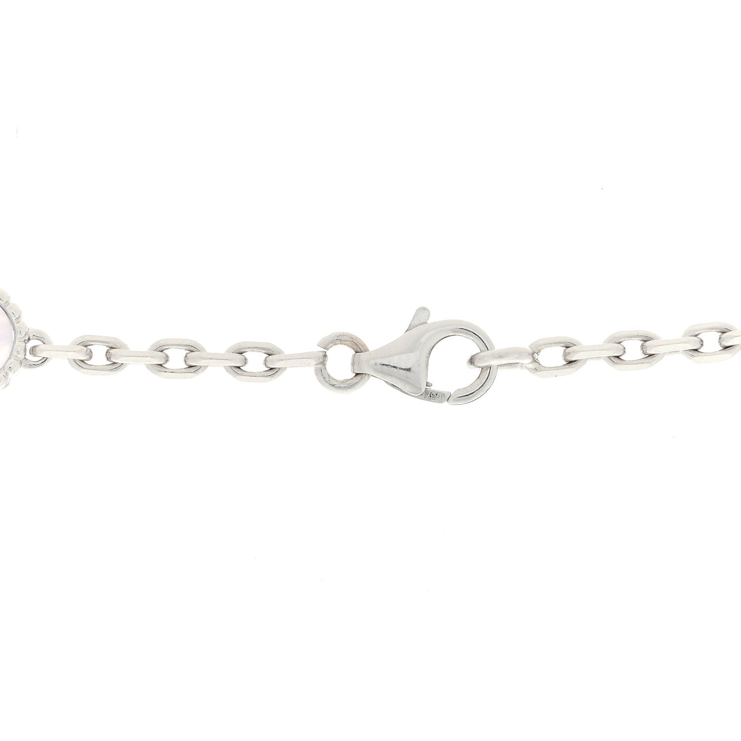Van Cleef & Arpels 18K White Gold Chalcedony 10 Motifs Vintage Alhambra Necklace 3 of 3