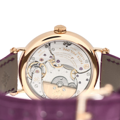 Patek Philippe 18K Rose Gold Alligator Diamond 34.6mm Calatrava Automatic Watch 7200/200R-001 4 of 5