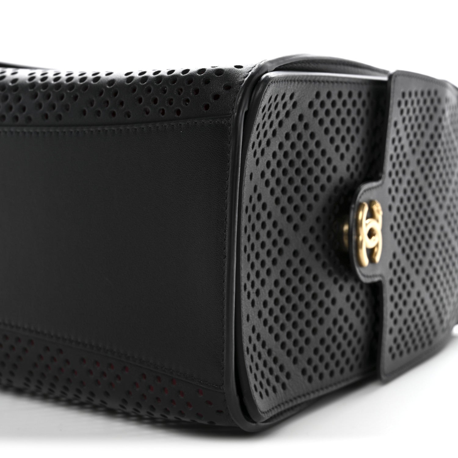 Chanel Perforated Calfskin Quilted Small Chanel 25 Handbag Black 10 of 11