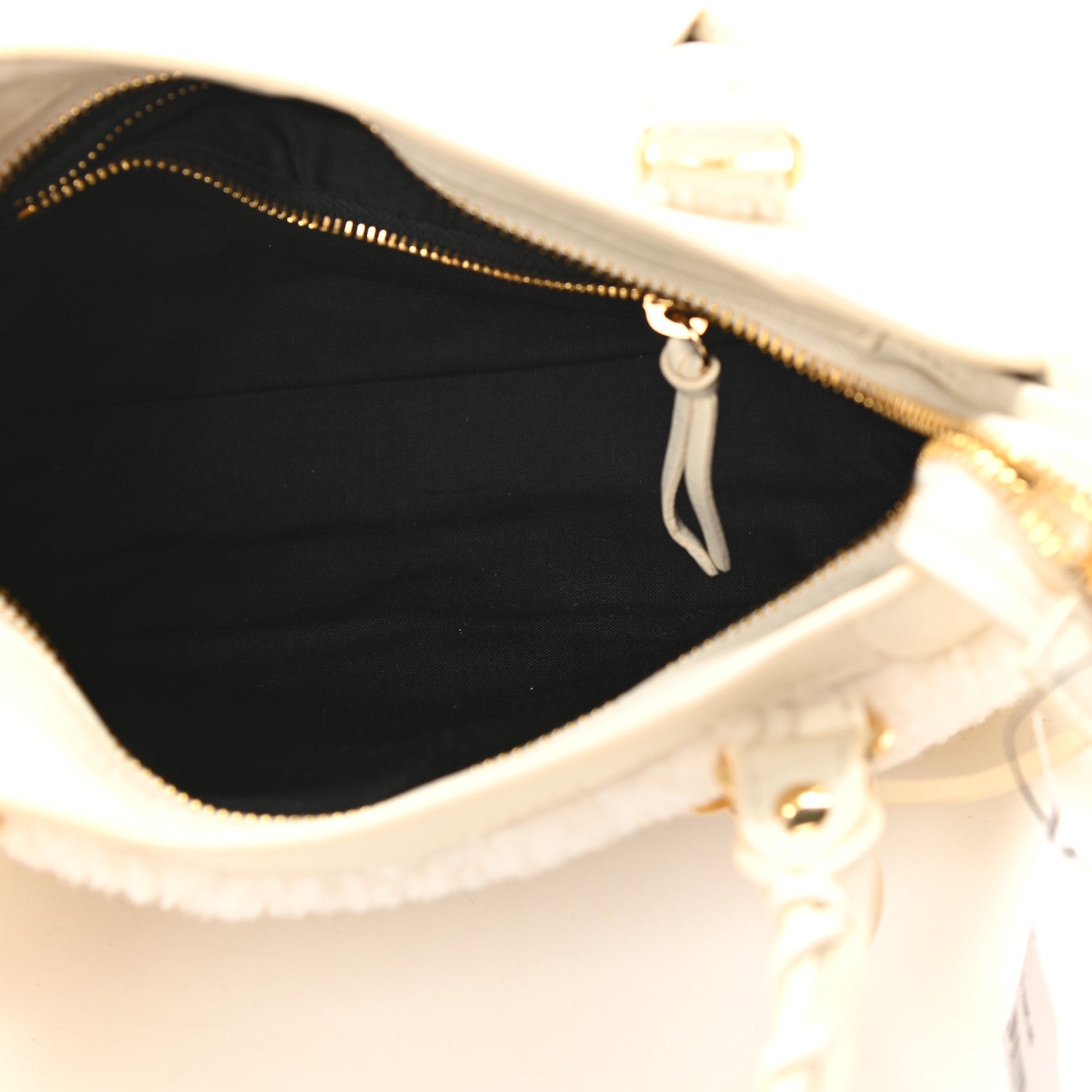 Balenciaga Shearling Nappa Gold Metallic Edge Hardware Mini City Cream 5 of 9