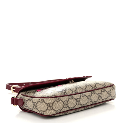 Gucci GG Supreme Monogram Cat Print Mini Shoulder Bag Beige Ebony Rosso Ancora 4 of 10