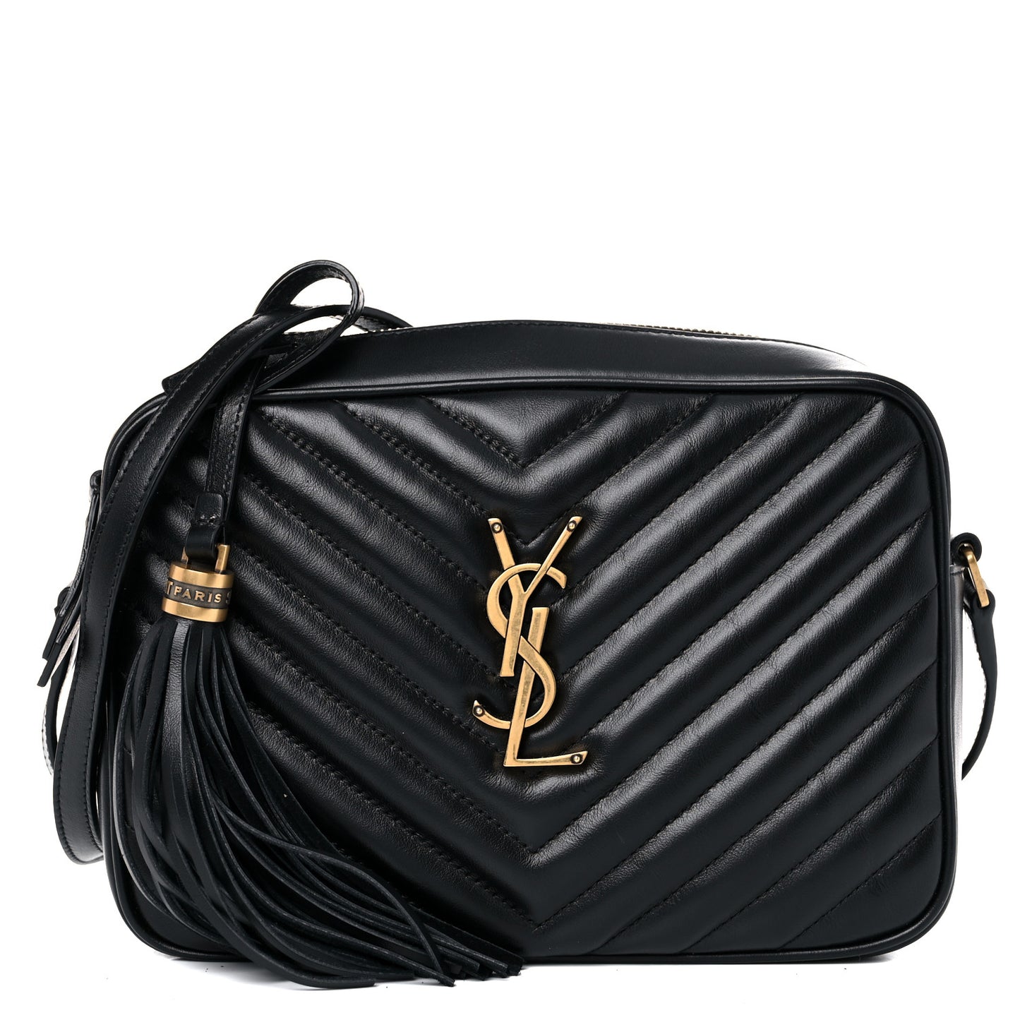 Calfskin Matelasse Monogram Lou Camera Bag Black
