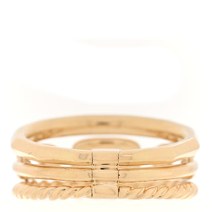 David Yurman 18K Yellow Gold Diamond 9.5mm Stax Three-Row Ring 54 7 3 of 5