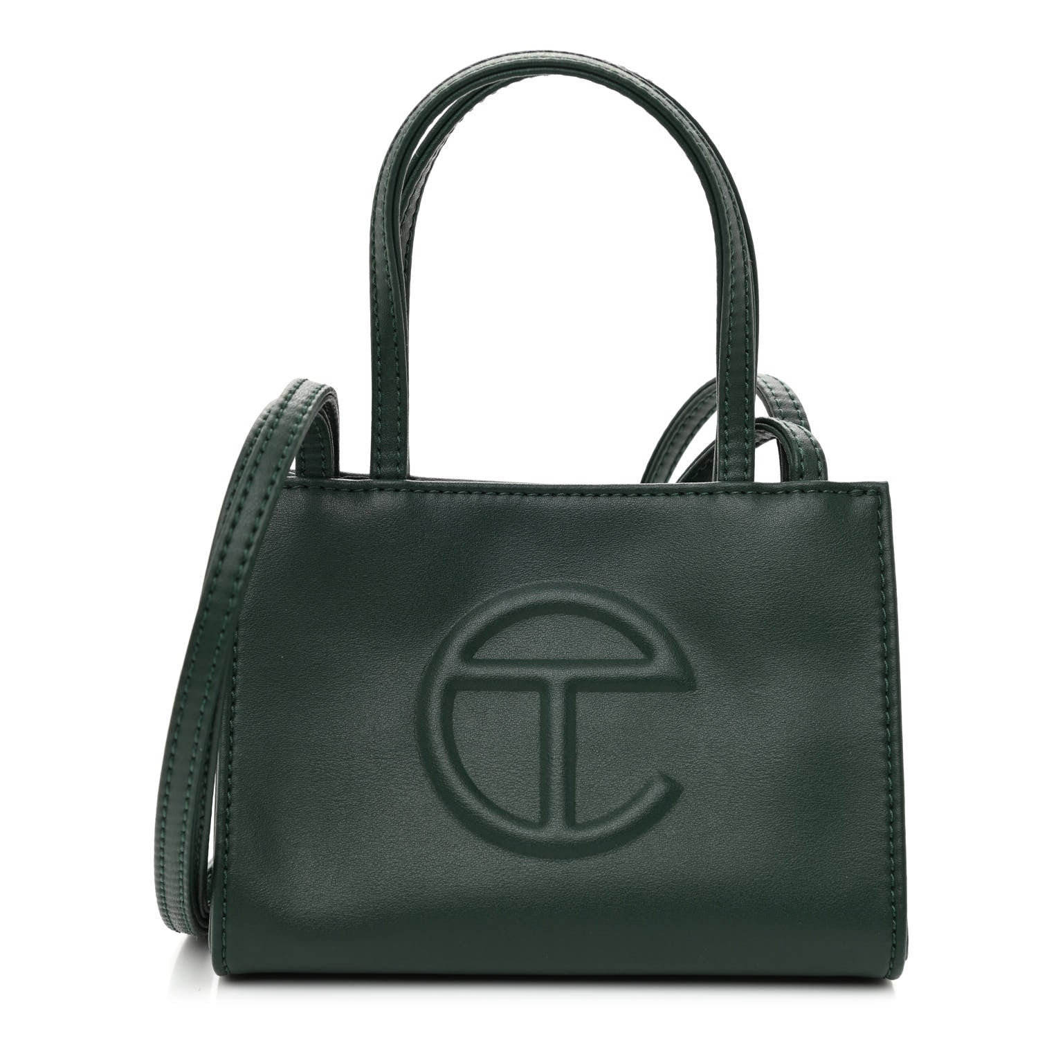 Telfar Vegan Leather Small Shopping Bag Dark Olive 1 of 9