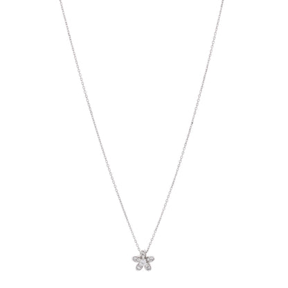 Van Cleef & Arpels 18K White Gold Diamond Socrate One Flower Pendant Necklace 1 of 7
