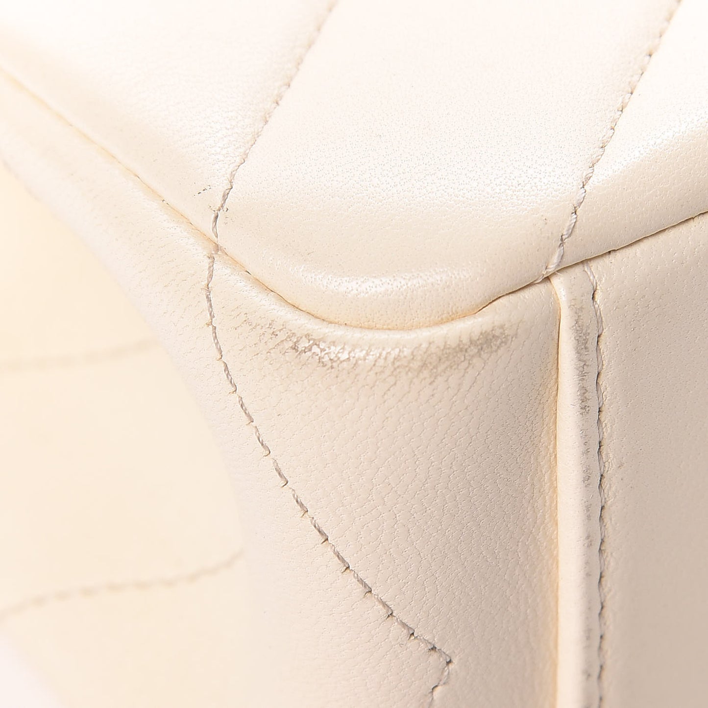 Lambskin Chevron Quilted Envelope Flap White