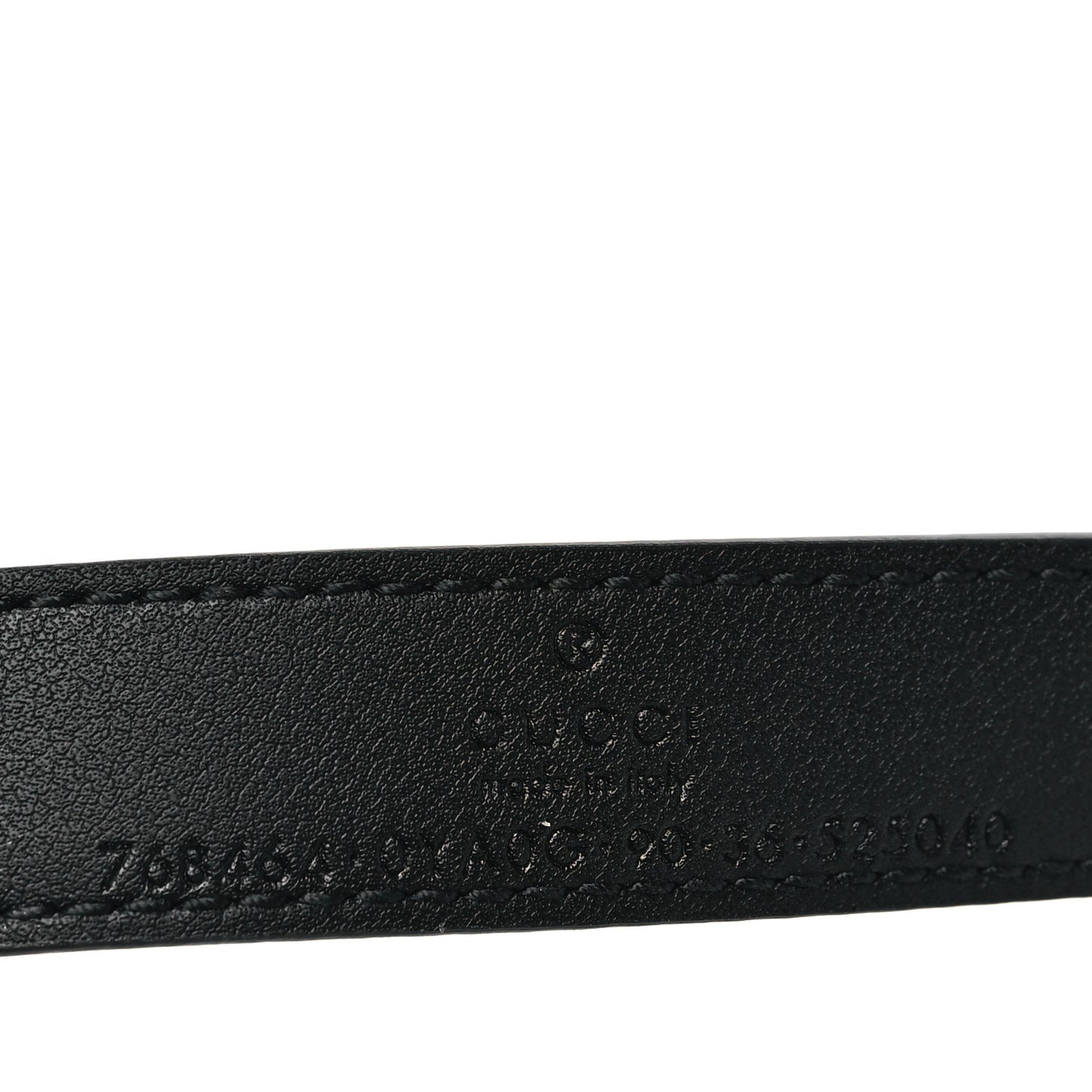 Calfskin Bamboo Double GG Buckle 20mm Belt 90 36 Black