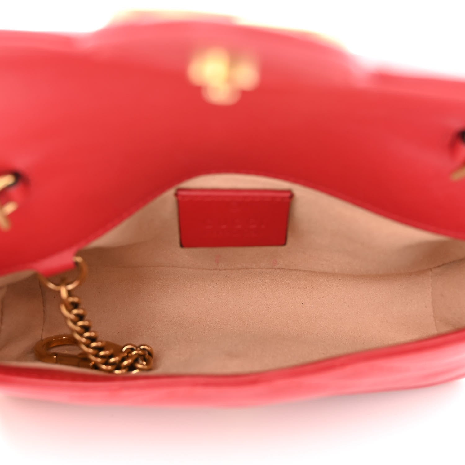 Gucci Calfskin Matelasse Super Mini GG Marmont Shoulder Bag Hibiscus Red 5 of 11