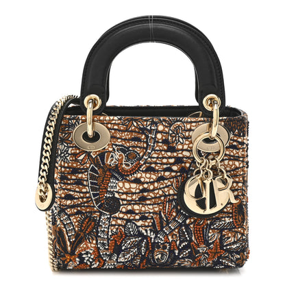 Christian Dior Smooth Calfskin Beaded Animals Mini Lady Dior Orange Multicolor 1 of 11