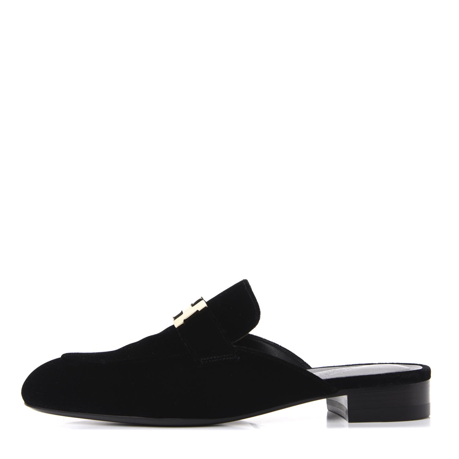 Hermes Velvet Trocadero Mule 38 Black 1 of 12