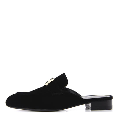 Hermes Velvet Trocadero Mule 38 Black 1 of 12