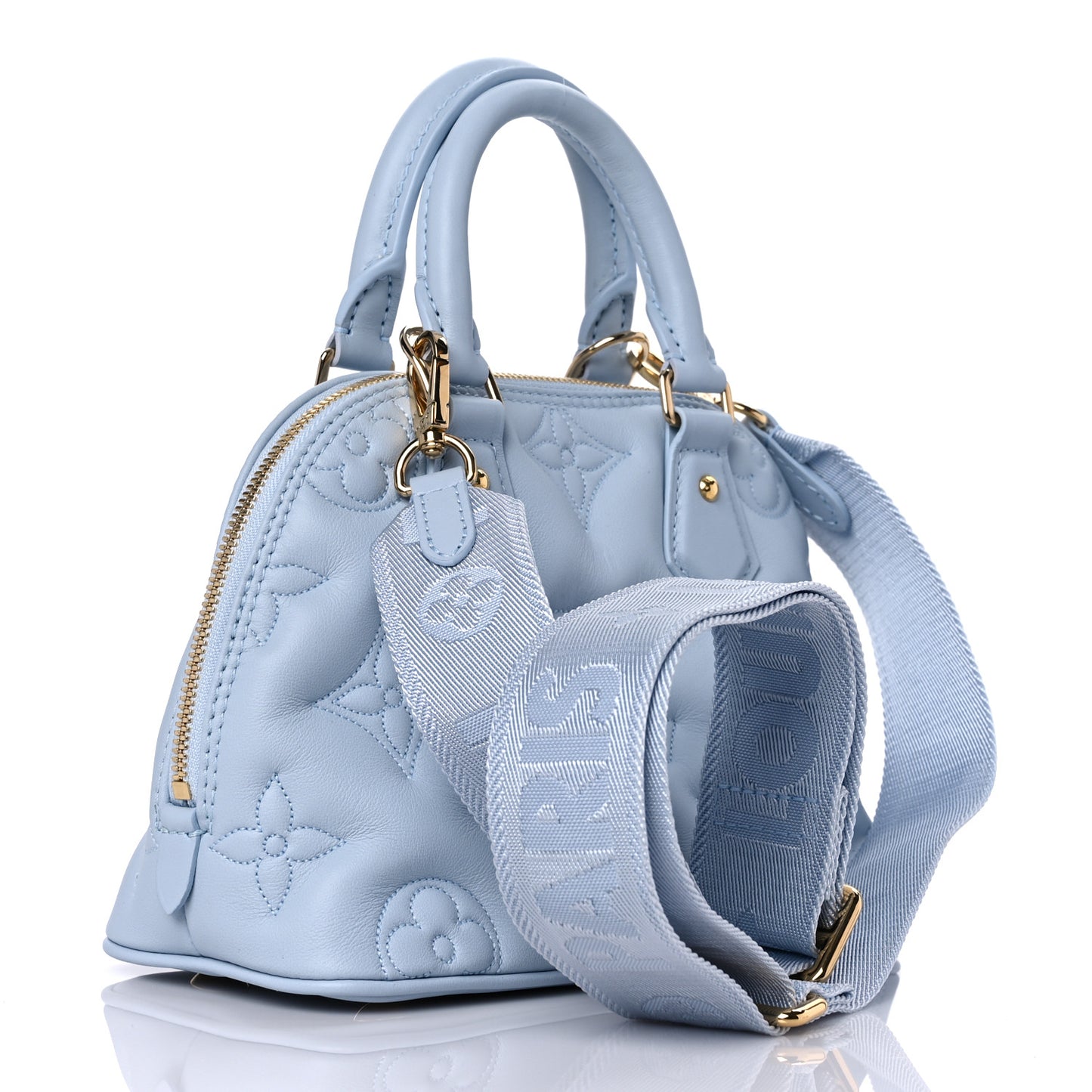 Calfskin Bubblegram Alma BB Ice Blue