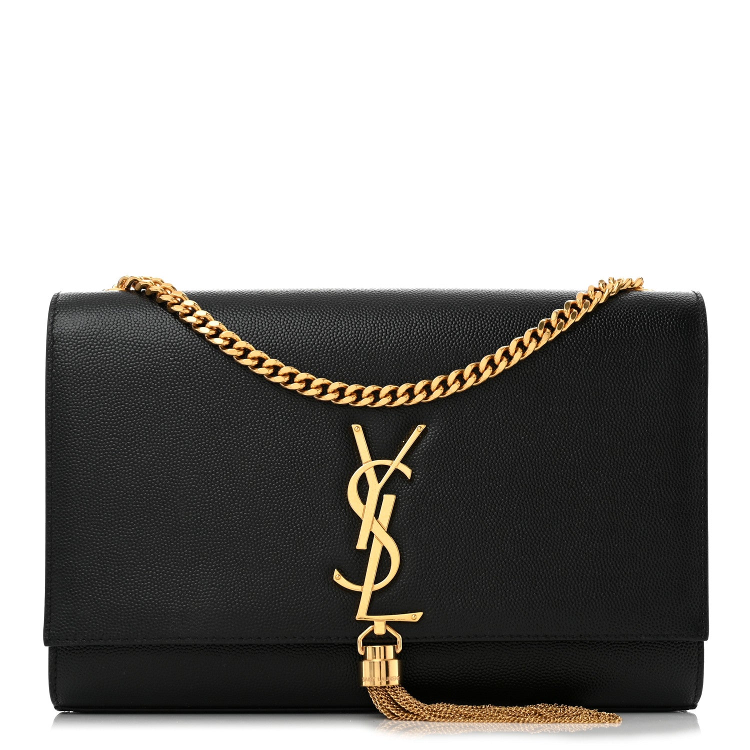 Saint Laurent Grain De Poudre Medium Classic Monogram Kate Tassel Satchel Black 1 of 11