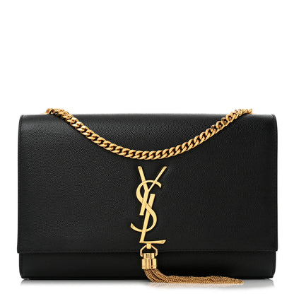 Saint Laurent Grain De Poudre Medium Classic Monogram Kate Tassel Satchel Black 1 of 11