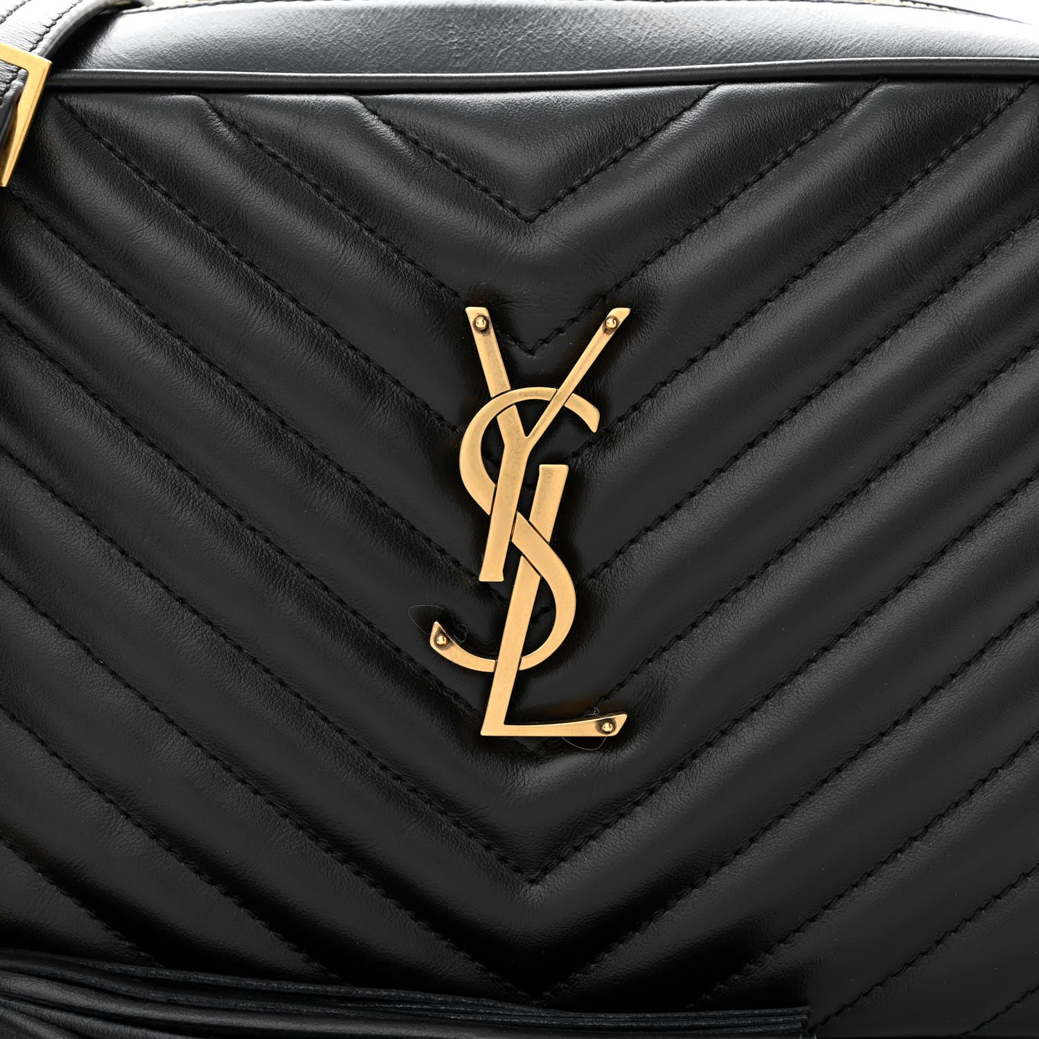 Saint Laurent Calfskin Matelasse Monogram Lou Camera Bag Black 8 of 13