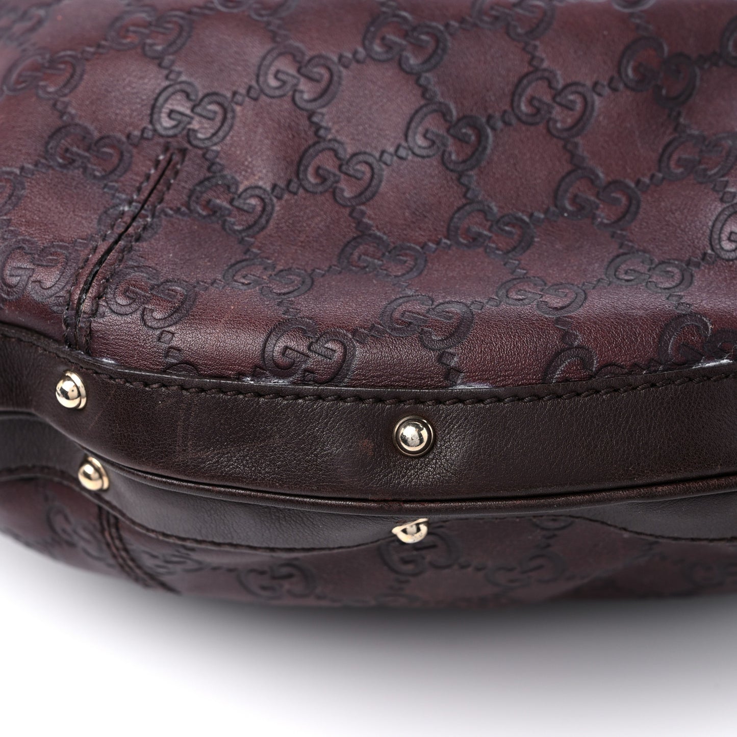 Guccissima Large Biba Hobo Dark Brown
