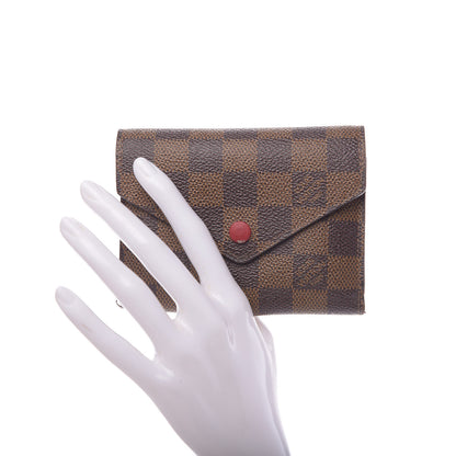 Louis Vuitton Damier Ebene Victorine Wallet Red 2 of 11