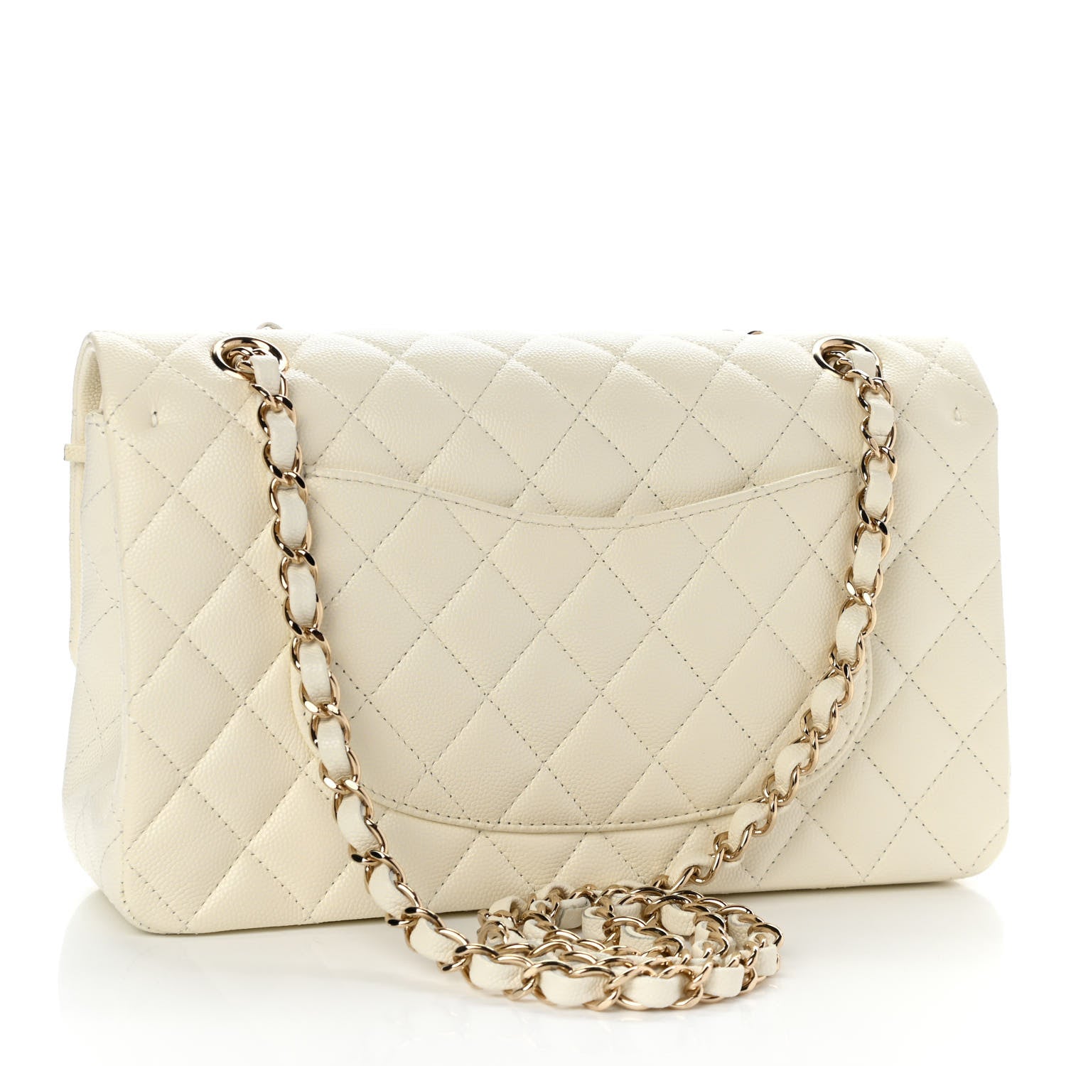 Chanel Caviar Quilted Medium Double Flap White 3 of 11