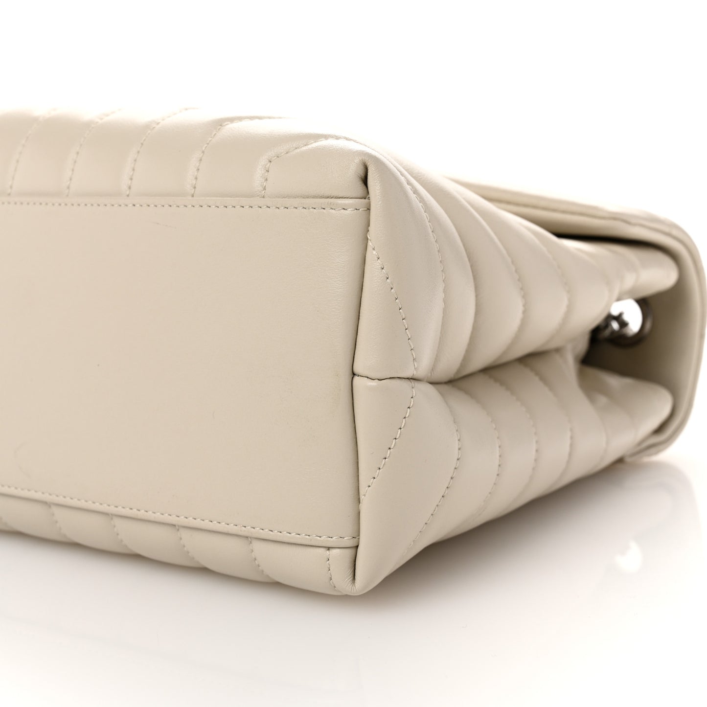 Calfskin Y Quilted Monogram Medium Loulou Chain Satchel Ivory