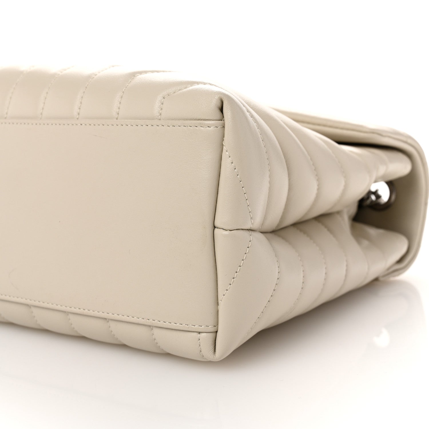 Saint Laurent Calfskin Y Quilted Monogram Medium Loulou Chain Satchel Ivory 11 of 12
