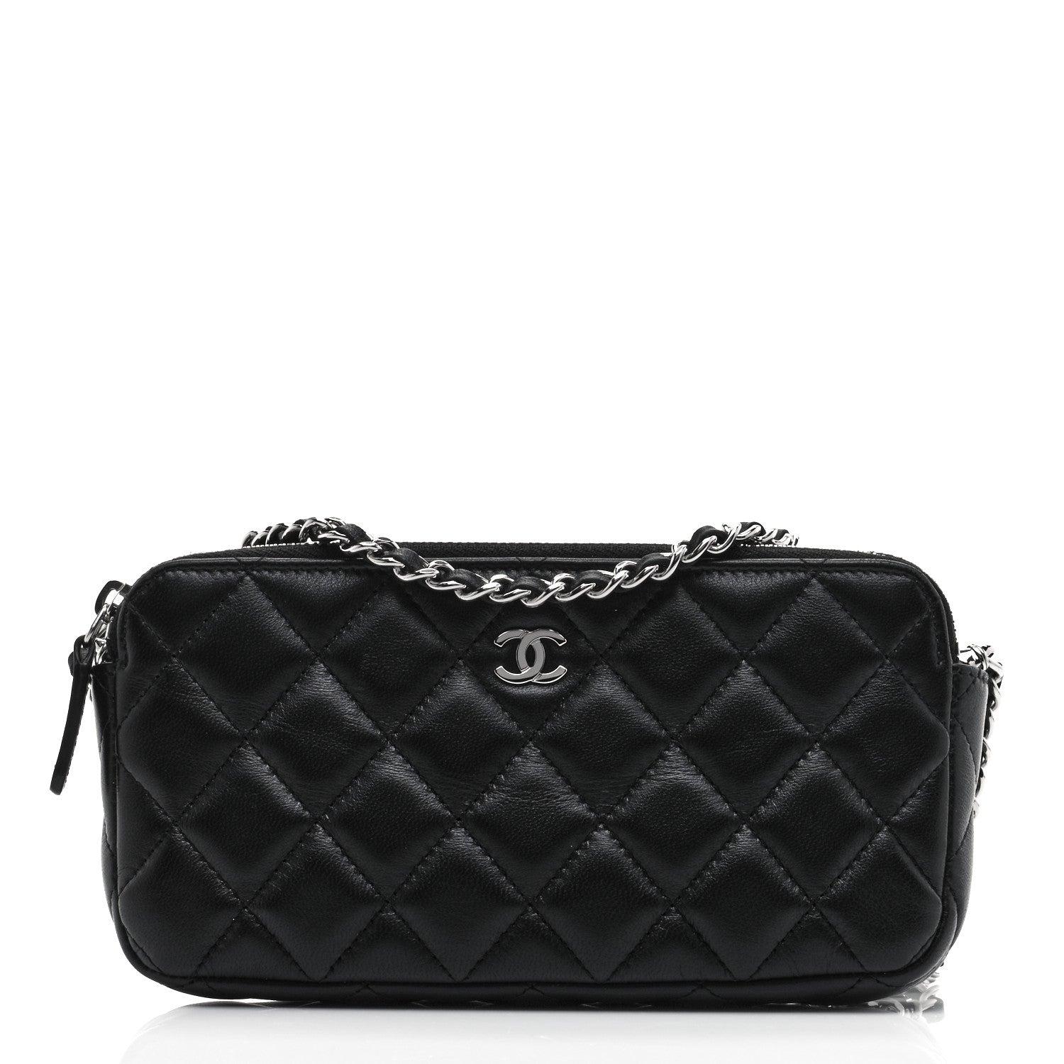 Chanel Lambskin Quilted Small Clutch With Chain Black 1 of 10