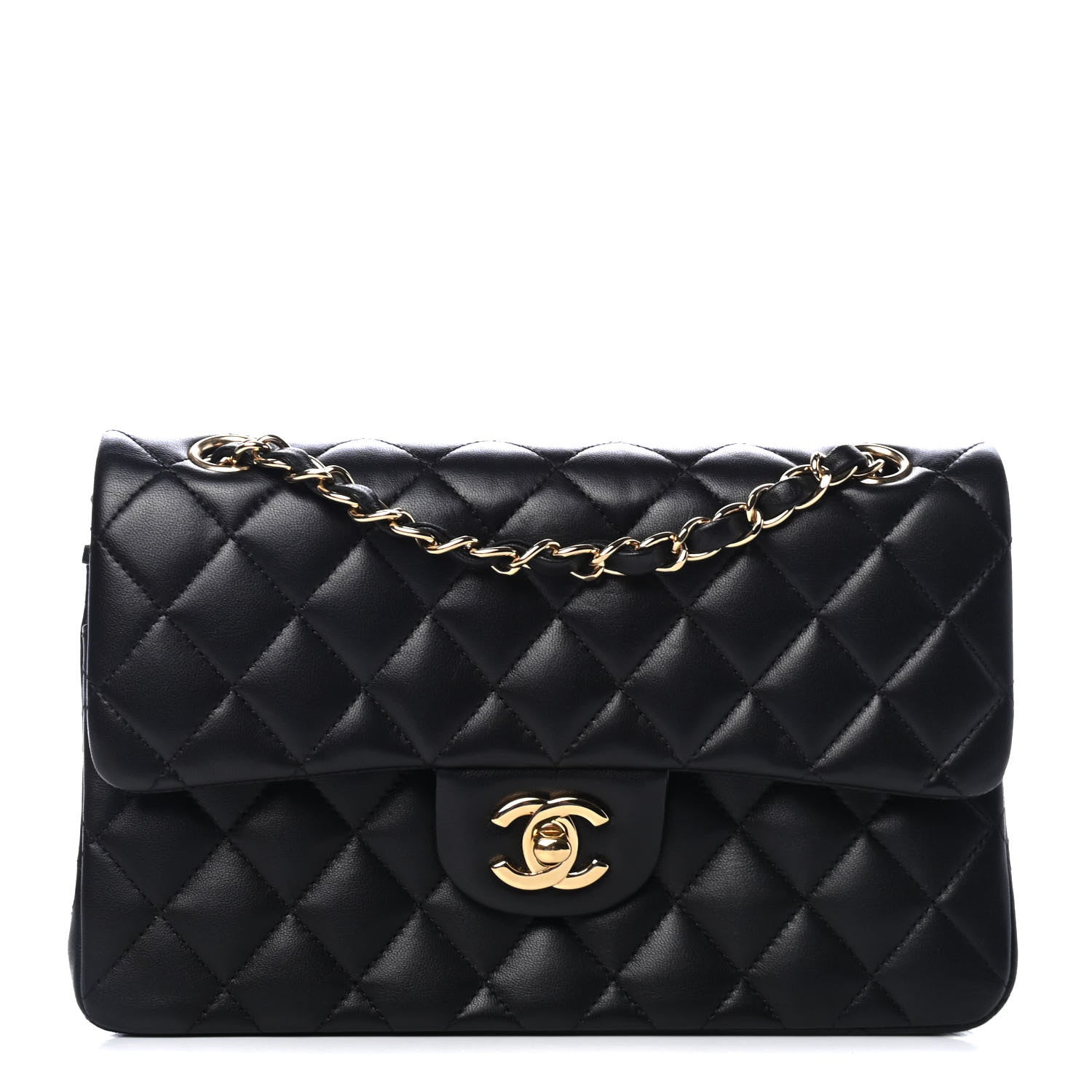 Chanel Lambskin Quilted Small Double Flap Black 1 of 4