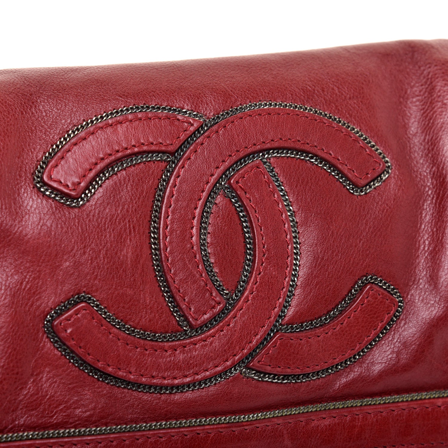 Chanel Lambskin CC Chain Shoulder Bag Red 11 of 12