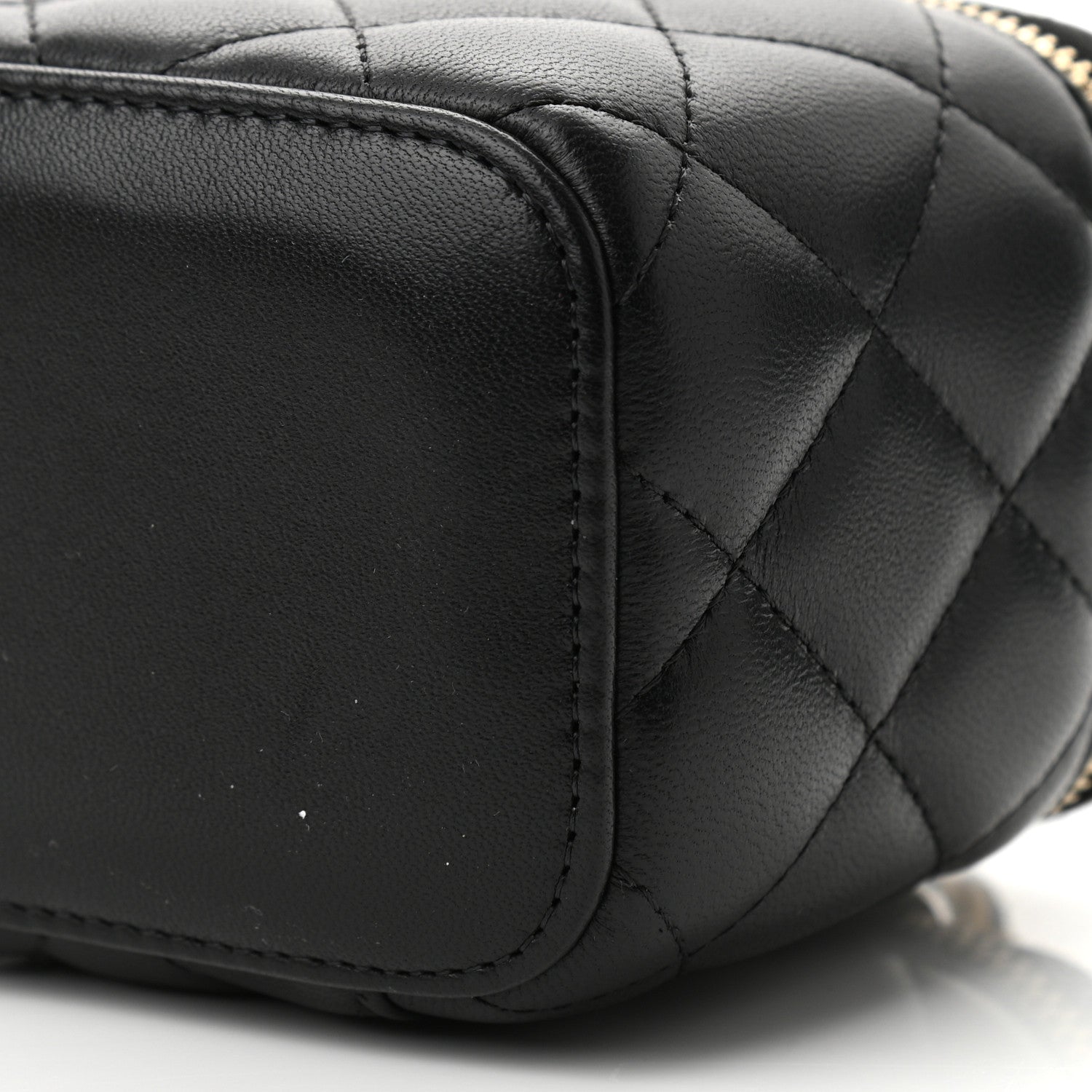 Chanel Lambskin Quilted Mini Pearl Crush Vanity Case With Chain Black 10 of 11
